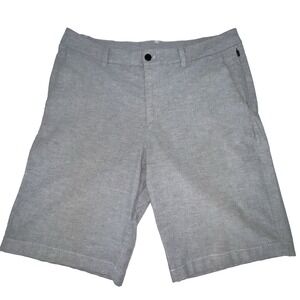Lululemon Shorts Commission Relaxed  Light Gray Quick Oxford 11" Sz 34 Golf